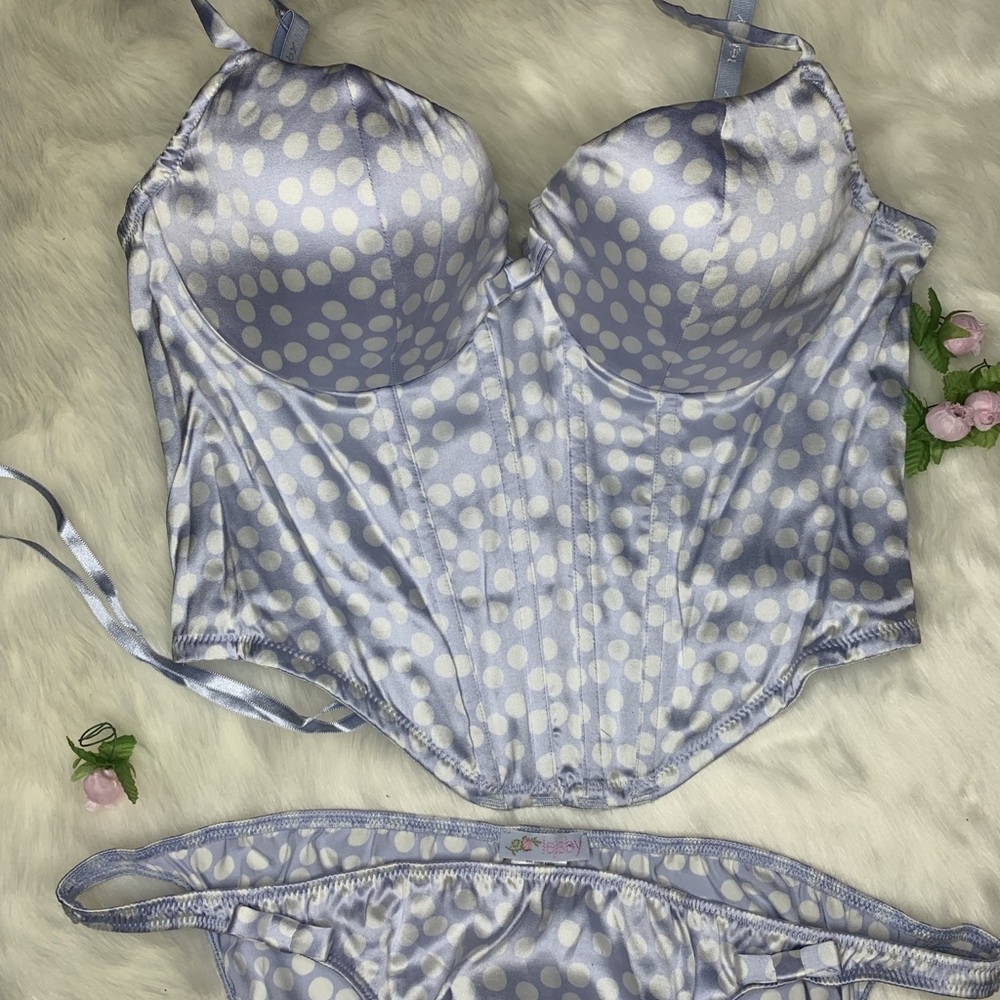 Vintage Maison LeJaby lavender polka dot set NWOT